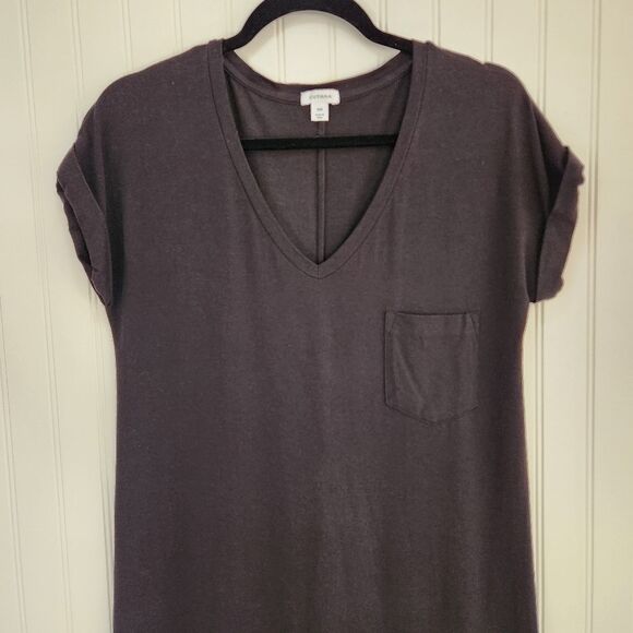 CUYANA Black Pima Cotton Modal Soft Jersey Knit Essential Midi Shirt Dress Small - Picture 4 of 9